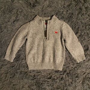 Carter's Gray Knit Sweater with Red Stripe